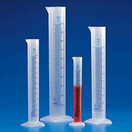 graduated cylinder, pp, printed graduations, 10 ml, cs/10