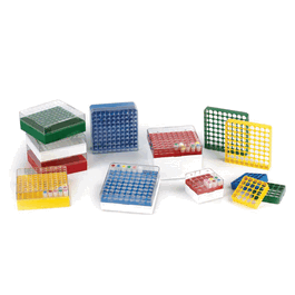 biobox 81, for 1.0ml and 2.0ml cryoclear vials, polycarbonate (pc), holds 81 vials (9x9 format), printed lid, pack includes a cryoclear tube picker, red (c062b-039895)