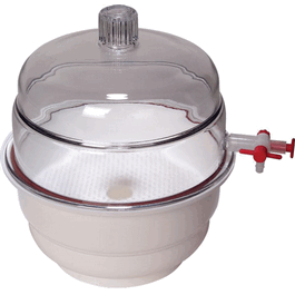 united scientific vacuum desiccator with white base, pp/pc, 10 in. (250 mm)