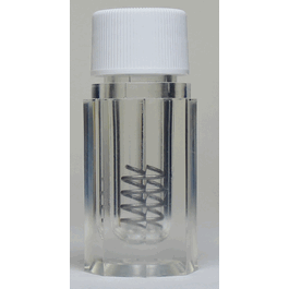 2 ml storage vial holder with spring, stopper and white polypropylene closure for snapped open ampoules
