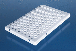 96-well white pcr plates, semi-skirted, low-profile, 0.15ml, 10 bags of 5