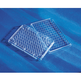 96 well clear flat bottom polystyrene tc-treated microplate with low evaporation lid, individually wrapped, sterile