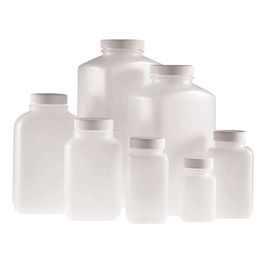 33 oz (1,000 ml) natural hdpe wide mouth oblong bottle with 53-400 white pp sturdeeseal pe foam lined cap attached