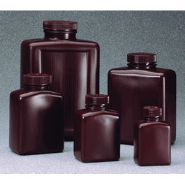 thermo scientific nalgene amber hdpe rectangular bottle, 250 ml (c062b-041656)