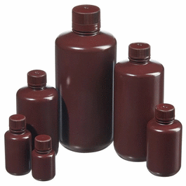 thermo scientific nalgene 125 ml (4 oz) narrow-mouth opaque amber hdpe packaging bottle with 24-415 closure