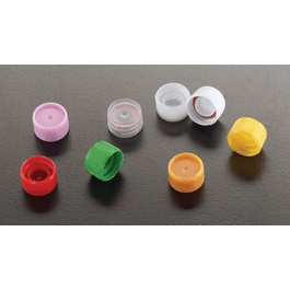 colored screw caps, o-ring seal, red