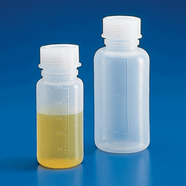 bottle with screwcap, wide mouth, ldpe, graduated, 100 ml, pk
