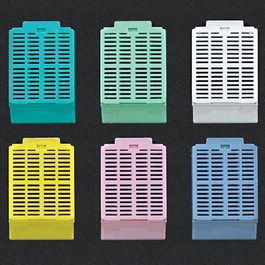 cassette, tissue embedding with attached lid, 30 degree writing area, green, 500/dispenser box, 2 boxes/unit