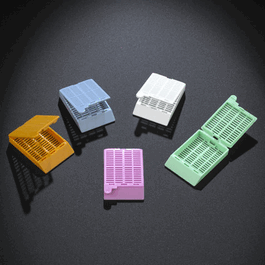 cassette, tissue embedding with attached lid, 35 degree writing area, white, 500/dispenser box, 2 boxes/unit