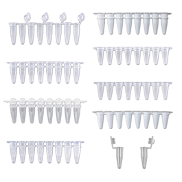 0.2ml qpcr 8-strip (with separate optical strip caps), natural/clear, 120/pk (c062b-044411)