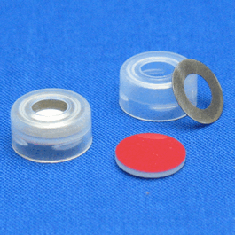 11 mm clear snap cap, ptfe/silicone lined with metal o-ring
