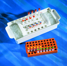 cryogenic vial rack, polypropylene, holds 50 vials (tray not included)
