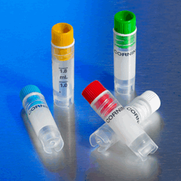 corning 2 ml white cap internal threaded polypropylene cryogenic vial, self-standing with round bottom, sterile