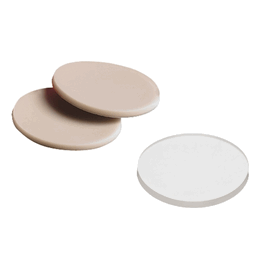 ptfe-faced silicone septa for pbt open top screw caps (gl45)