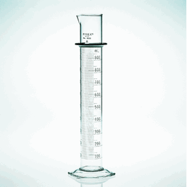 pyrex class a double metric scale cylinder, white enamel markings, 50 ml (c062b-047392)