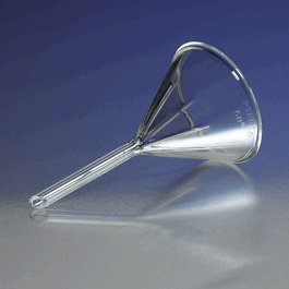pyrex fluted funnels with 60 degree angle, short stem, 65 mm (c062b-048022)