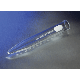 pyrex conical heavy duty centrifuge tubes, with white graduations, beaded rim, 12 ml (c062b-048236)