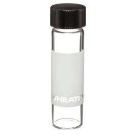 dwk life sciences (wheaton) 8 ml (2 dram), clear sample vials, with rubber lined cap and marking area