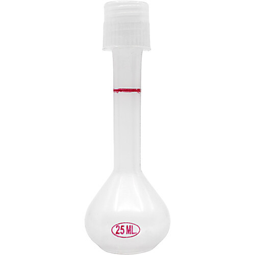 volumetric flask, 100ml, pp, with screw cap