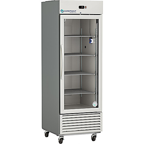corepoint scientific stainless steel glass door refrigerator 25 cu. ft.