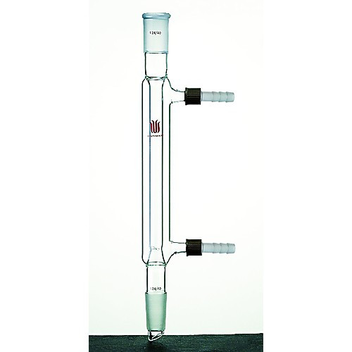 Distillation Condenser, Jacketed, Removable Hose Connections, Joints: 24/40, Jacket Height: 200mm, Overall Height: 330mm