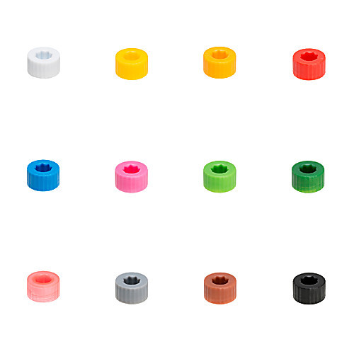 Screw Caps 48er, external thread, black, non-sterile, bulkware, 480 pcs per case