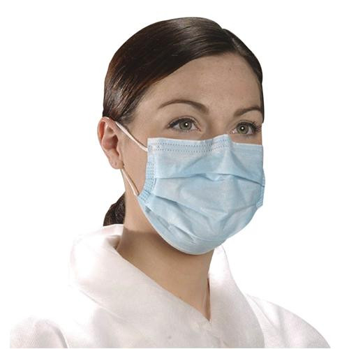 Facemask, ear loops sonically welded to the sides, blue, (10 boxes of 50) (C003B-048972)