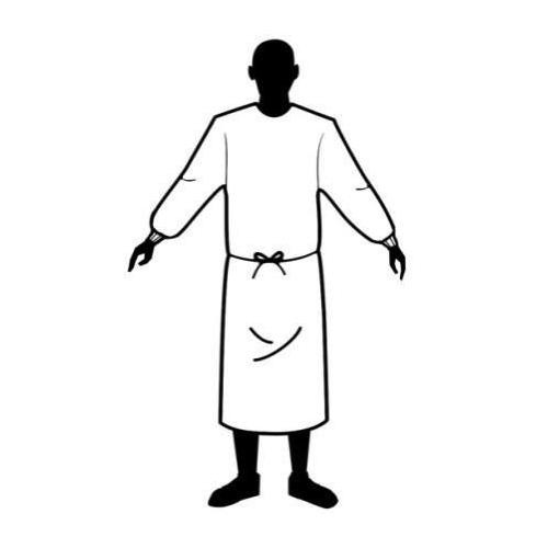 Isolation Gown, White, PE Coated, Knit Wrist, XL