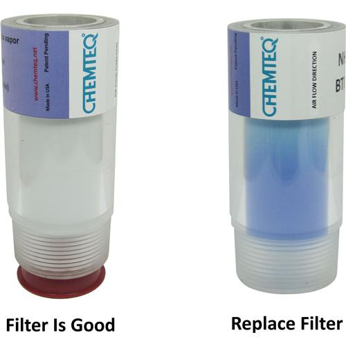 Filter Replacement Indicator for Hydrogen Sulfide Vapor, 4.5" x 2",1.5" MNPT (C003B-521035)
