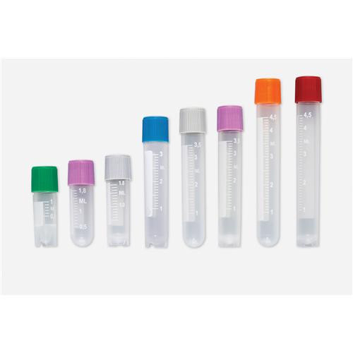 2mL sample tube, printed graduations, self-standing, round bottom