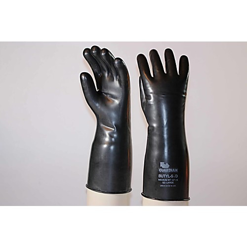 Butyl Smooth Chemical Resistant Gloves, 14 mil, 14", LG