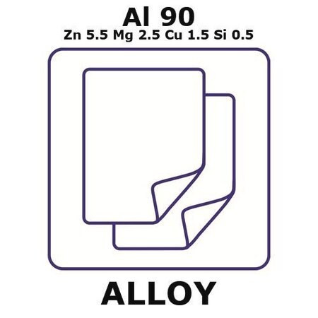 aluminum alloy 7075, al90zn5.5mg2.5cu1.5si0.5 (c15-1429-768)