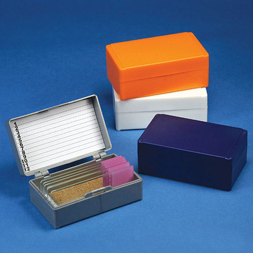 slide box for 12 slides cork lined orange