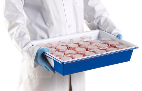 droplet(tm) stackable sample storage tray, polystyrene, blue with white insert