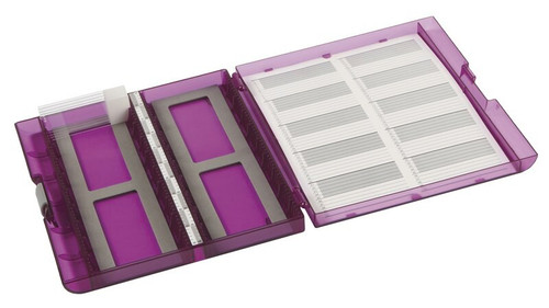 premium plus slide box 100 slides abs translucent purple