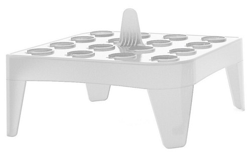 floating microtube rack 16 x 1 5/2.0 ml tubes polypropylene white square