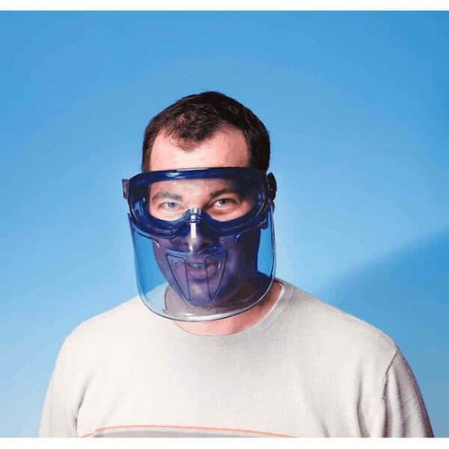 goggle/face shield blue