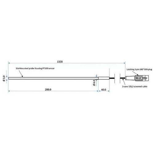 temperature probe st.st. 400 c