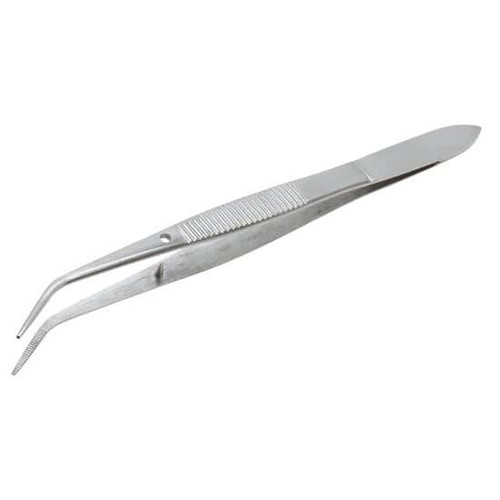 ss forceps pin bent tip 101mm