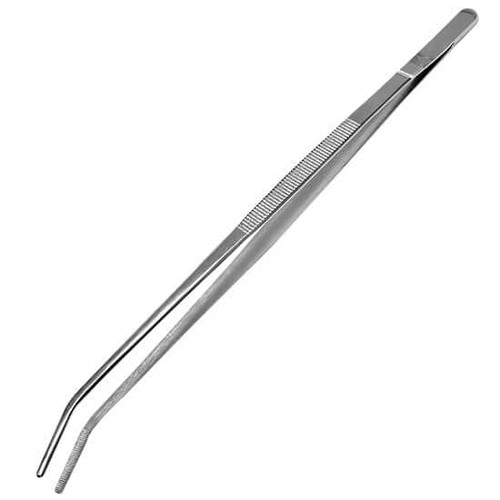 ss forceps bent tip 305mm