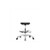 polyurethane medium bench height stool with chrome base, no foot ring, chrome casters