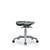 polyurethane tractor sit-stand desk height stool, chrome base, chrome casters, black