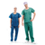 barrier extra comfort scrub shirts, polypropylene, green, l
