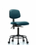 vinyl chair - medium bench height with round tube base, seat tilt, and casters in marine blue supernova vinyl