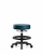 vinyl mini-stool - medium bench height with black foot ring and casters in taupe supernova vinyl