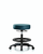 vinyl stool without back - medium bench height with black foot ring and casters in taupe supernova vinyl