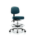 vinyl stool with back chrome - medium bench height with seat tilt, chrome foot ring, and casters in marine blue supernova vinyl (c062b-006645)