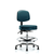 vinyl stool with back chrome - medium bench height with seat tilt, chrome foot ring, and stationary glides in marine blue supernova vinyl (c062b-006652)