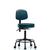 vinyl stool with back - medium bench height with round tube base and casters in marine blue supernova vinyl (c062b-006742)