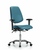 class 100 vinyl clean room chair - desk height with medium back, adjustable arms, and casters in carbon supernova vinyl